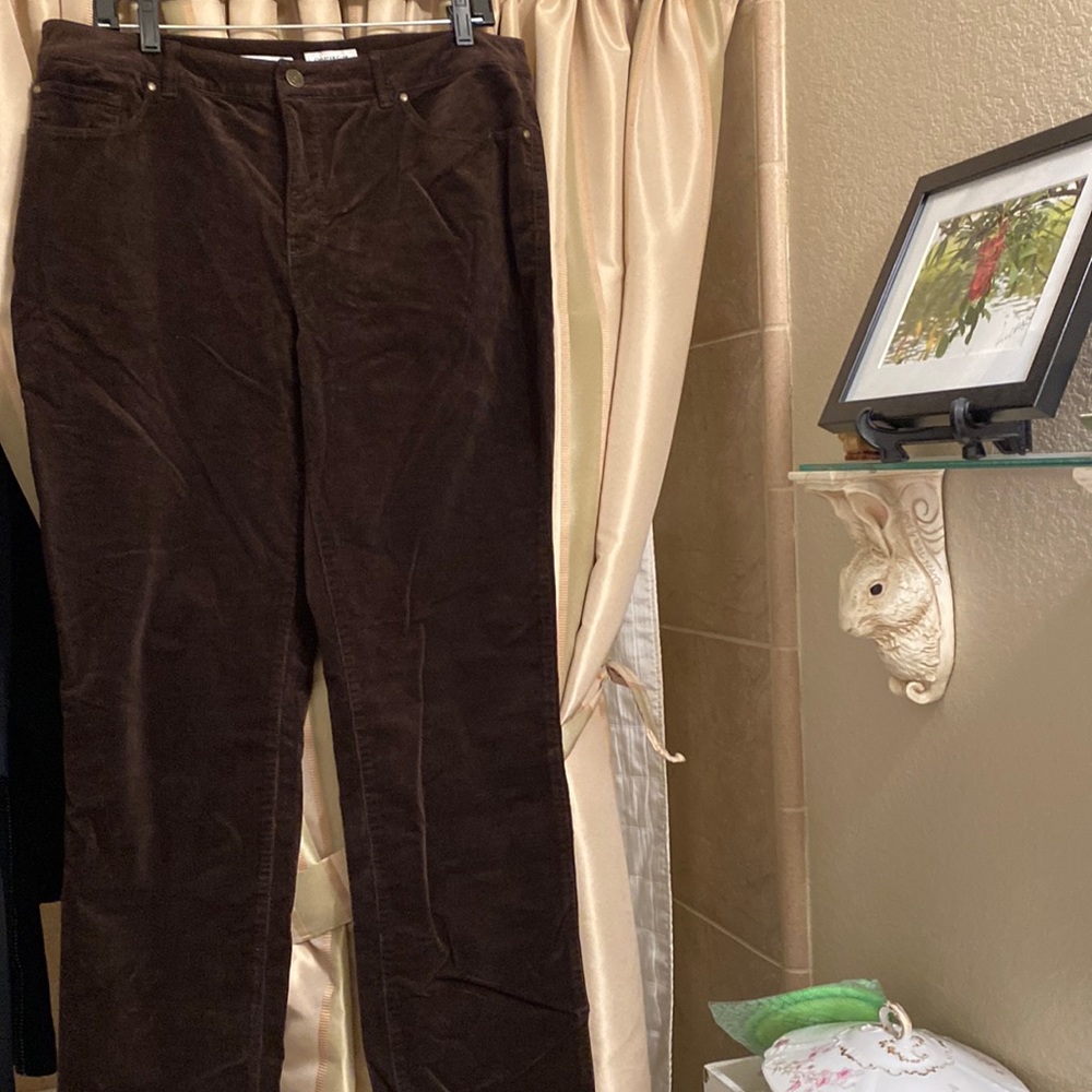 NWOT Charter Club Lexington Straight tummy slimming Brown Corduroy pants Size 14